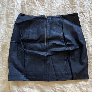 Free People Modern Femme Vegan Leather Skirt Black Noir Mini Lined